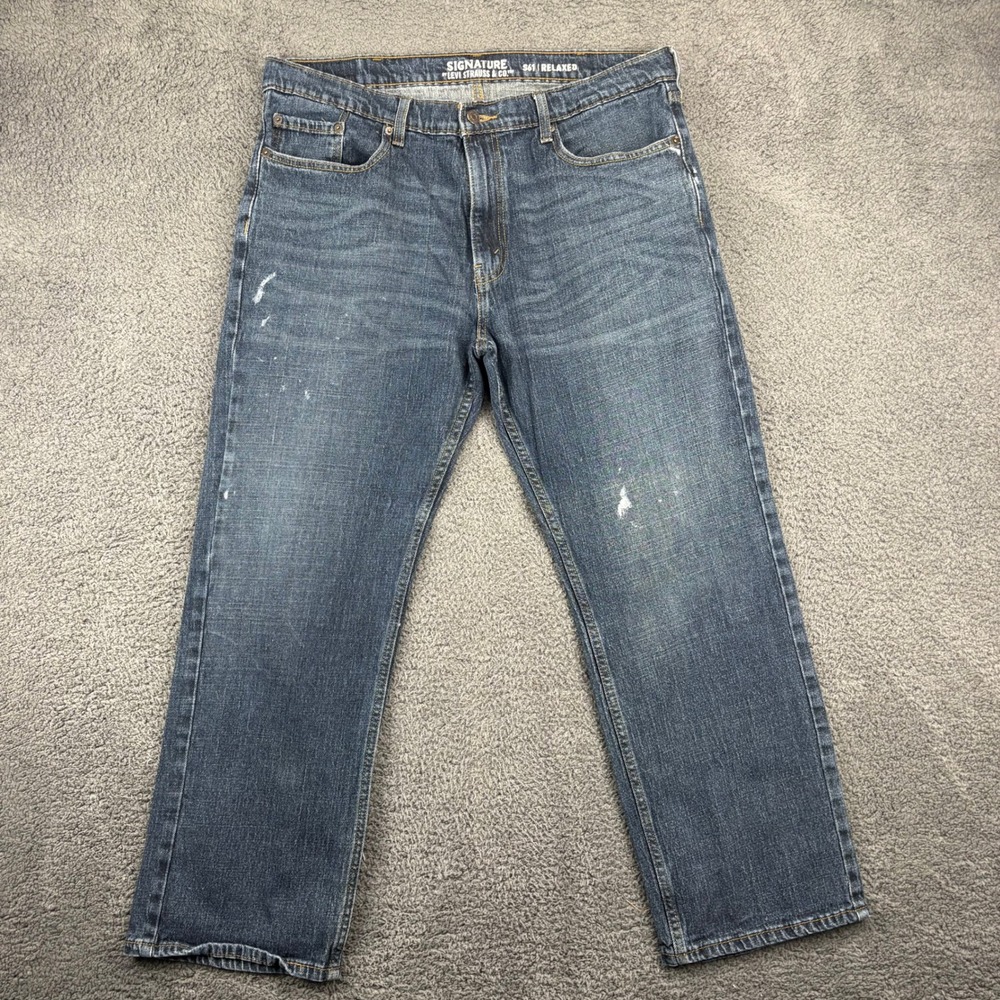 Signature by Levi Strauss S61 Relaxed Fit Jeans Mens 38x30 Denim Blue